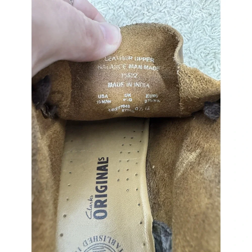 Clarks Originals Kids Wallabee Leather Lace-Up Chukka‎ Boots Sz 10 Classic Brown